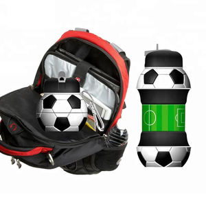2025 pliable école football Football sport sans BPA Portable pliable conception enfants <span class=keywords><strong>gourde</strong></span> Silicone bouteille d'eau pour les enfants - Product Image 2