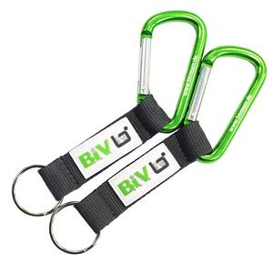 Grosir Kualitas Tinggi Pendek Logo Disesuaikan Botol PVC Label Carabiner Gantungan Kunci Tali Baru Promosi Kolam Item - Product Image 3