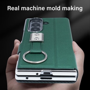 Étui portefeuille en cuir à rabat pour <span class=keywords><strong>Samsung</strong></span> Z <span class=keywords><strong>Fold</strong></span> 7 6 5 4 <span class=keywords><strong>3</strong></span> avec film de protection en verre avant antichoc vente en gros - Product Image 6