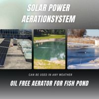 Aérateur de bassin 70-95L/min pour bassin de 4000m² avec système d'aération solaire et AC à double alimentation 48V MPPT à commande intelligente