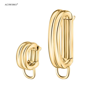 Boucles de bikini |   Connecteurs de pendentifs à clipser pour bikini en acier inoxydable plaqué or PVD 18 carats |   Breloque à clipser pour maillots de bain en gros - Product Image 3