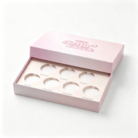 Custom Rigid Makeup Gift Box Blush Palette Set Packaging Box Magnetic Closure Recycled Materials UV Printing Pink Gradient