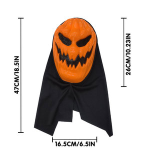 Masque de citrouille <span class=keywords><strong>mal</strong></span>éfique d'Halloween, masque de tête de <span class=keywords><strong>Jack</strong></span> O' Lantern effrayant, accessoire de cosplay pour manoir hanté et séance photo d'horreur - Product Image 2