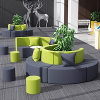 Ensemble de canapés modulaires créatifs en cuir de haute qualité en forme de S, mobilier de bureau de luxe, design moderne