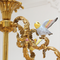 Lustre suspendu vintage en laiton avec paniers décoratifs en cristal en forme de nid d'oiseau pour réception - Jewellerytop