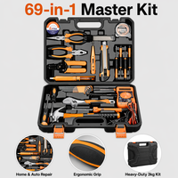 30Pcs Set Peralatan Rumah Tangga All-in-One Perkakas Tangan Palu Tang Obeng Multimeter Meteran Baja Karbon OEM Portabel