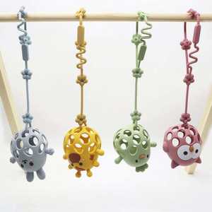 Jouets de dentition sensoriels personnalisés, <span class=keywords><strong>hochet</strong></span> doux, jouets de dentition en silicone pour bébés, sans BPA, qualité alimentaire, design de boule creuse, risque d'étouffement - Product Image 4