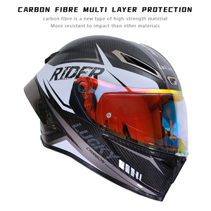 Casque de <span class=keywords><strong>moto</strong></span> en carbone véritable, casque intégral de qualité supérieure, homologué DOT, casque de motocross avec lentille HD, casque tout-terrain - Product Image 2