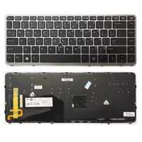 Clavier d'ordinateur portable EWin Factory ABS noir avec pavé tactile rétroéclairé de remplacement pour Elitebook 840 G3