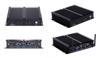 Mini PC industriel sans ventilateur Intel Core I5 I7 Boîtier en aluminium robuste 6COM 2LAN HDMI pour l'automatisation industrielle et l'IoT CE