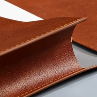 Porte-documents en cuir PU bleu marine avec logo personnalisé, imperméable, format A4, organiseur de documents, sac à fermeture éclair