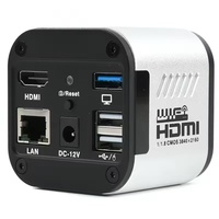 Microscopio Industrial 4K Ultra HD con Montura C, LAN, Wifi, USB, para Medición, Soldadura, Inspección de PCB, con Cámara de Grabación de Video