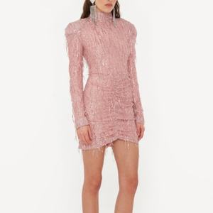 ชุดเดรสสั้นแขนยาวประดับเลื่อมวิบวับสำหรับผู้หญิง สไตล์เซ็กซี่ เหมาะสำหรับออกงานกลางคืน ปี 2025 - Product Image 2