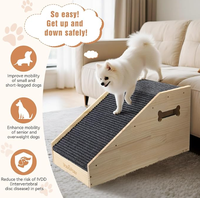 Rampes pour chiens en bois pour chiens de taille moyenne, marches pour canapé avec revêtement antidérapant et coussinets, rampe à pente douce pour que les chiens puissent monter sur le lit
