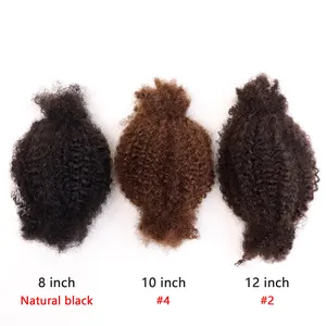 Continuous and not easy to break Wholesale candy afro kinky hair bulk less short hair long size beautiful