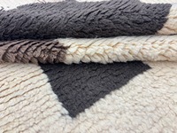Tapis shaggy en laine noué à la main, motif géométrique, à poils longs, fait main, moderne, pour sol, chambre, lavable, antistatique