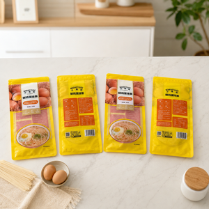 Custom Empty Stand Ziplock Food Grade Plastic Pouch for Eggs Noodle Vegan Sushi Storage Bag, Foldable Zipper Quilt Organizer Bag - Product Image 3