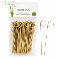 Natuurlijke bamboe decoratieve knoopjes, voedselveilig, bulkbestelling voor cocktails, fruit en desserts