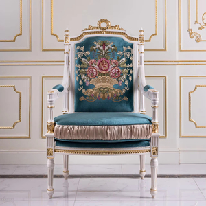 <span class=keywords><strong>Fauteuil</strong></span> de salon de style antique <span class=keywords><strong>pour</strong></span> villa, design sculpté à la main, peinture à la feuille d'or, dossier haut, <span class=keywords><strong>fauteuil</strong></span> de détente en tissu doux, <span class=keywords><strong>fauteuil</strong></span> de luxe - Product Image 1