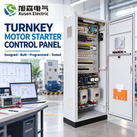 Panneau de commande de démarreur de moteur électrique clé en main avec double démarreur progressif, programmation PLC HMI, câblage et tests en usine