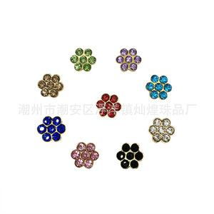 Strass en forme de fleur de Chaozhou, 11 mm, base dorée, dos plat, en verre cristal, accessoires de bijouterie pour la décoration de vêtements, chaussures et sacs - Product Image 5