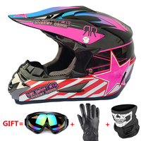 Casque de course professionnel Moto intégral Tout-terrain VTT Dirt Bike Downhill MTB DH Capacete Motocross avec lunettes