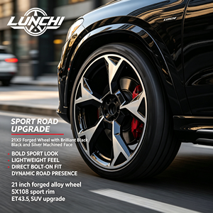 Jantes en aluminium forgé personnalisées 21*9 pour ZEEKR 9X/8X, jantes en alliage personnalisées OEM, roues 6061 T6, SUV, véhicules électriques, 5*108 - Product Image 3