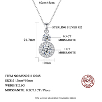CZCITY 925 Sterling Silver Dainty Charm VVS Bijoux Collier Pour Dame Moissanite Diamant Pendentif