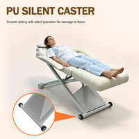 Fauteuil de traitement électrique pour salon et spa avec dossier inclinable, repose-jambes et réglage de la hauteur par élévateur à ciseaux