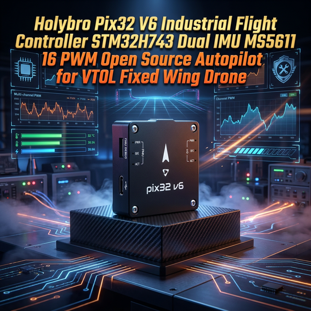 RadioLink PIX6 Open Source Flight Controller STM32F765 BMI088 ICM-42688 16 PWM Autopilot System for VTOL Fixed Wing Drone