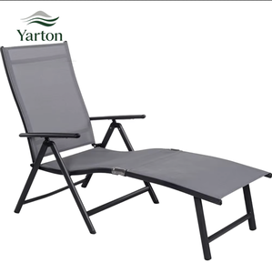 Modern Outdoor Furniture Portable Waterproof Aluminium Folding <strong>Chaise</strong> Lounge Chair with Textile <strong>Cover</strong> for Outdoor Beach Pool Use - Product Image 1
