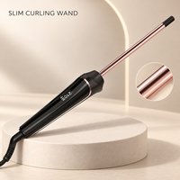 Vente en gros de fer à friser personnalisé de 0,5 pouce, chauffage rapide PTC, revêtement céramique, fer à friser LED pour usage domestique, commercial et salons de beauté