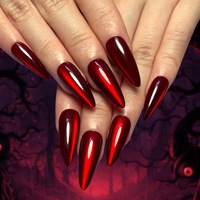 Faux ongles à presser Halloween, longs, forme cercueil, noir et orange, motif toile d'araignée fantôme, 24 pièces, pour fête effrayante et déguisement