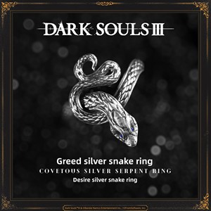 สินค้าเกมดาร์คโซลส์ 3 อุปกรณ์เสริมทางกายภาพ แหวนเงินแท้ 925 สตาร์ฟอร์จ งูเงินผู้โลภ ได้รับการรับรองอย่างเป็นทางการ - Product Image 5
