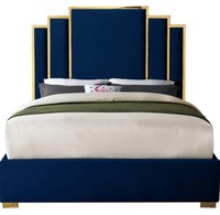 Lit plateforme royal moderne extra large et haut, capitonné, en cuir gris, avec tiroirs, pour chambre à coucher et appartement