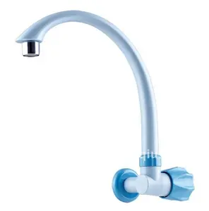 wall mounted plastic abs long neck central hole kitchen sink cock tap