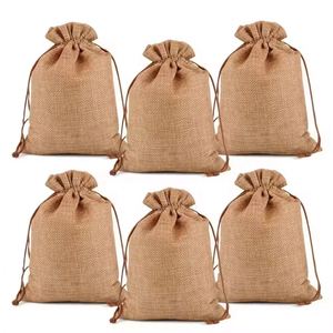 Personalized Customised Print Small Soft Hemp <b>Burlap</b> Linen Nylon Muslin Jewelry Packaging Hemp Cloth Drawstring Bag - Product Image 5