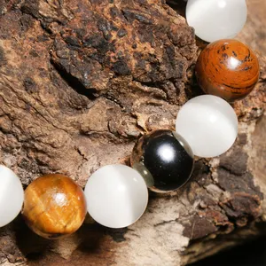 Fabrika toptan 6/8/10/12mm yüksek kalite kaplan gözü ve hematit ve Opal buda bilezik takı aksesuarları - Product Image 4