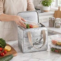 Sac à lunch en papier kraft écologique, isolé, lavable, avec doublure en aluminium, imperméable, anti-graisse, préservant la chaleur, moderne