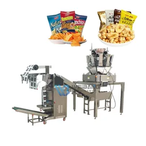 WB-300LD Automatische Emmerverpakkingsmachine Chips Bananenchips Popcorn Emmer Type Verpakkingsmachine Met Multi-Head Weger