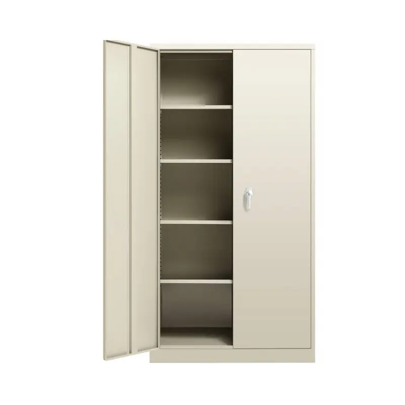 Modern Steel Filing Cabinet Metal Office Storage Cabinet com 4 Prateleiras Ajustáveis e 2 Swing Doors Metal Armário