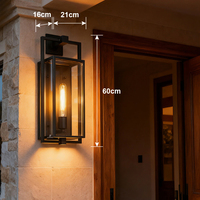 Applique murale LED en verre borosilicate et acier inoxydable, étanche et antirouille, pour jardin, porche et extérieur, à fixation murale