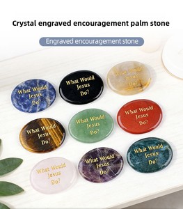 <span class=keywords><strong>Piedra</strong></span> de Palma Tallada con Grabado Láser 'WWJD' en Inglés, Ovalada, Cristiana, para Aliviar el Estrés, Juguete de Mano Inspirador - Product Image 5