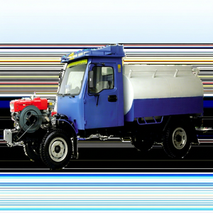 Camión Compacto Azul 4x4 con Tanque de Agua y Motor Rojo para Uso en Obras de Construcción - Product Image 1