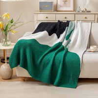 Couverture de canapé et de sieste de bureau en fibre synthétique, tricotée semi-velours, motif abstrait, toutes saisons, épaisse, haut de gamme, moderne