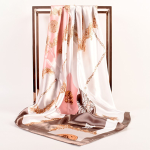 Phụ Nữ Của Thương Hiệu Sang Trọng 90Cm Vuông Satin Khăn Choàng Bọc Giản Dị Hijab Với Mượt Satin Chiếc Khăn Có Sẵn Trong Bán Buôn - Product Image 5