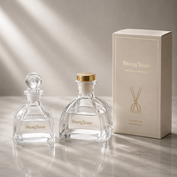 Flacon vide en verre pour diffuseur d'arômes avec bouchon et bâtonnets, pour huiles essentielles et parfums, 50ml, 100ml, 150ml, 250ml