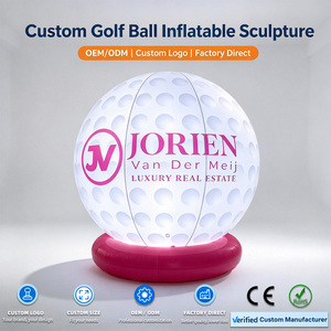 Sfera Gonfiabile LED Personalizzata con Logo, Scultura Pubblicitaria in PVC con Base per Eventi - Product Image 1
