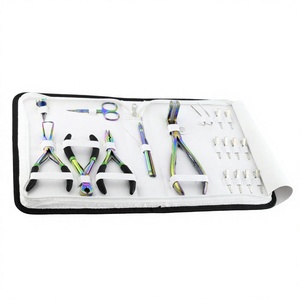 Professional Hair <b>Extension</b> Tools Kit Featuring Stainless Steel Micro <b>Bead</b> & Tape In Removal Plier, Keratin Bond Cutter, Pulling - Product Image 1