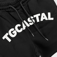 Logo personnalisé Gym Fitness Joggers Puff Print Survêtement 2 pièces Tshits et Shorts Ensembles pour hommes